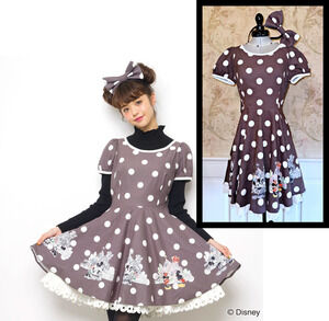 Secret Honey Disney Ribbon Dot Dress Minnie Mouse Lolita J Fashion Kawaii Japan